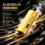 Single Alibarbar 12000 puffs disposable vape placed in open 50pcs wholesale carton, bulk supply for Australian resellers with fast shipping service