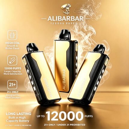 Alibarbar TEQ 12000 puffs disposable vape 3 pack black gold mesh coil vape Australia wholesale